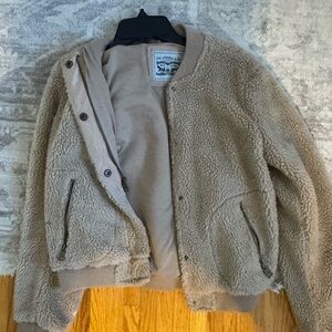 Levi's Beige Sherpa Bomber Jacket